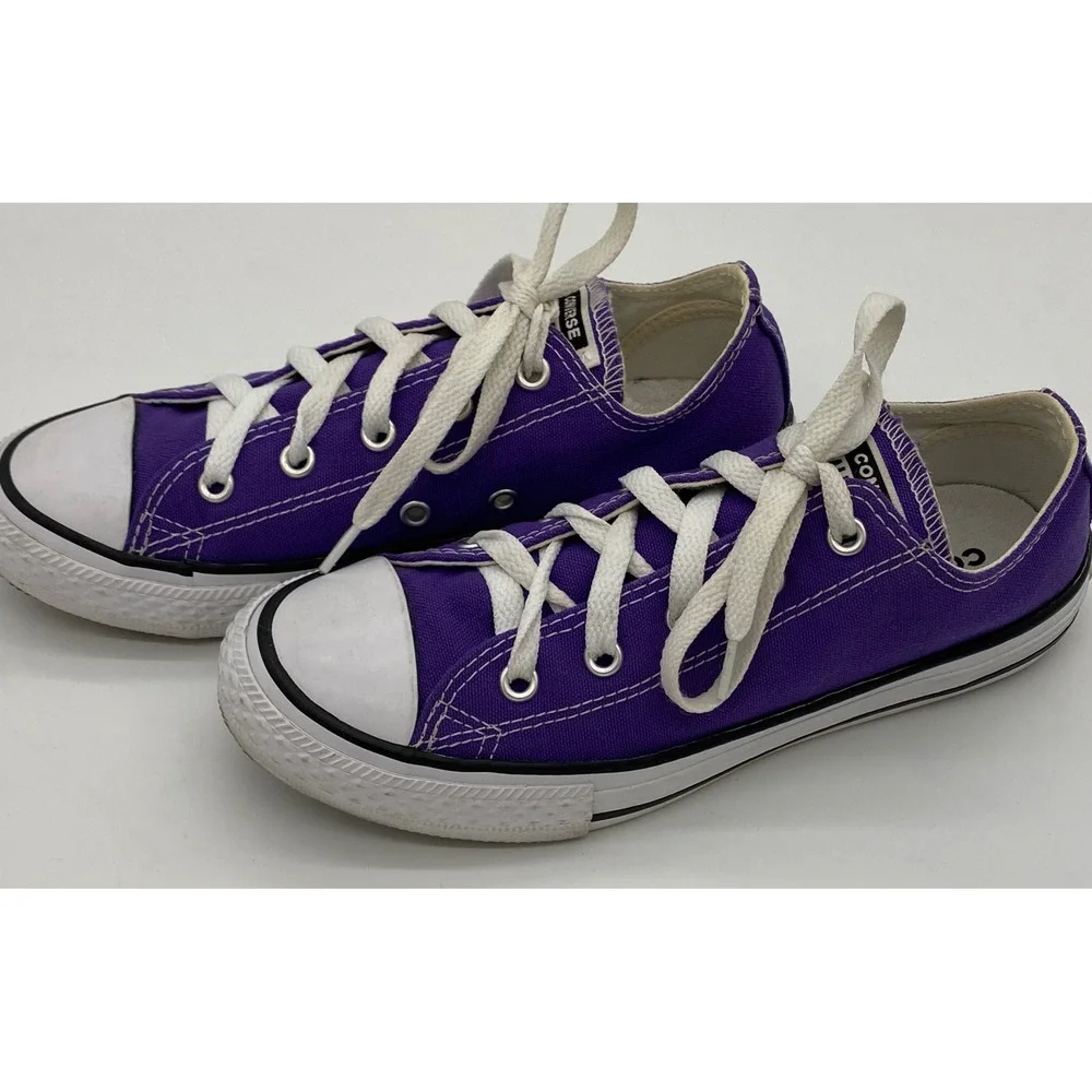 Converse Chuck Taylor All Star Low Top Purple Canvas Yth Sneakers 337837F Size 2